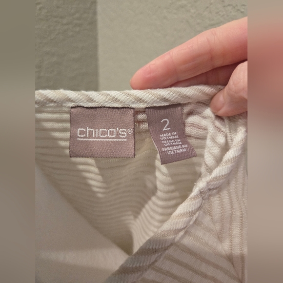 Chico's Neutral Stripe Top, Size Large (2) - Picture 5 of 10